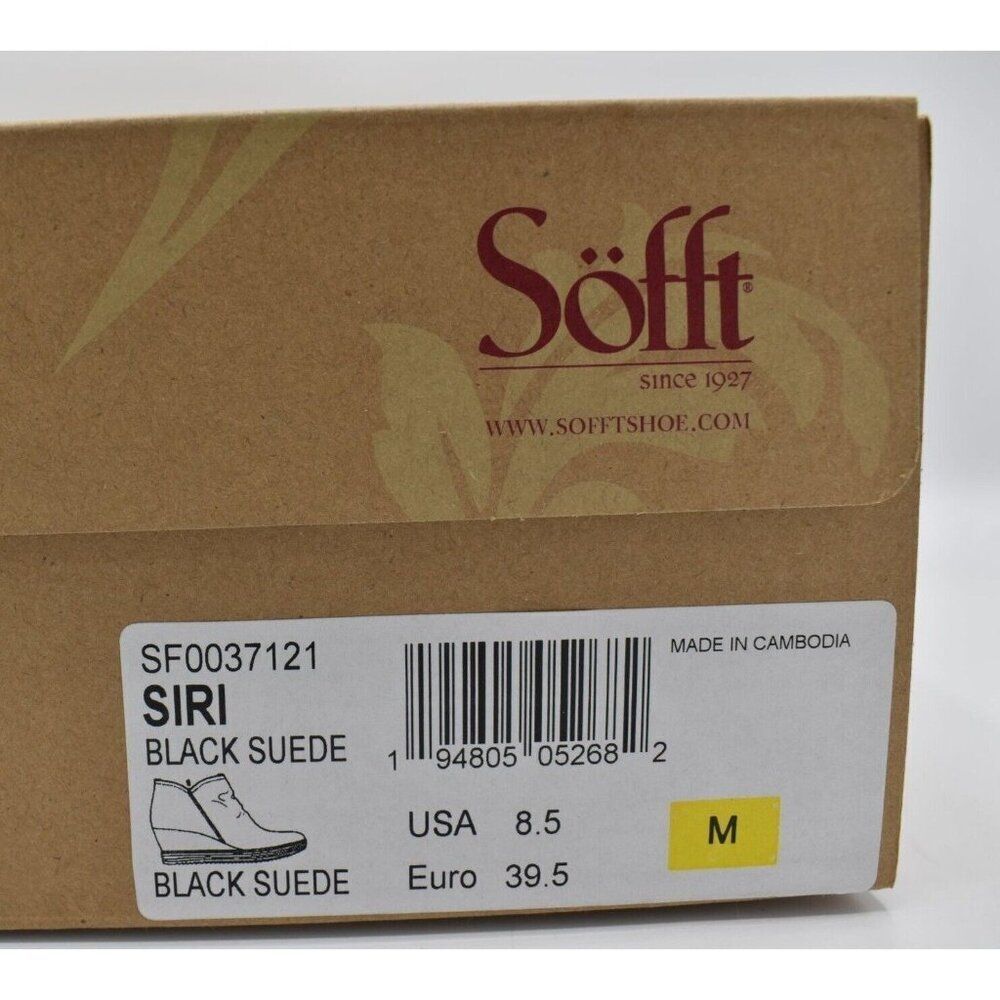 Sofft Womens Size 8.5 Siri Black Suede Wedge Booties Boots Shoes - Picture 14 of 14